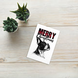Merry Christmas Boston Terrier Dog Standard Postcard