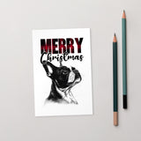 Merry Christmas Boston Terrier Dog Standard Postcard