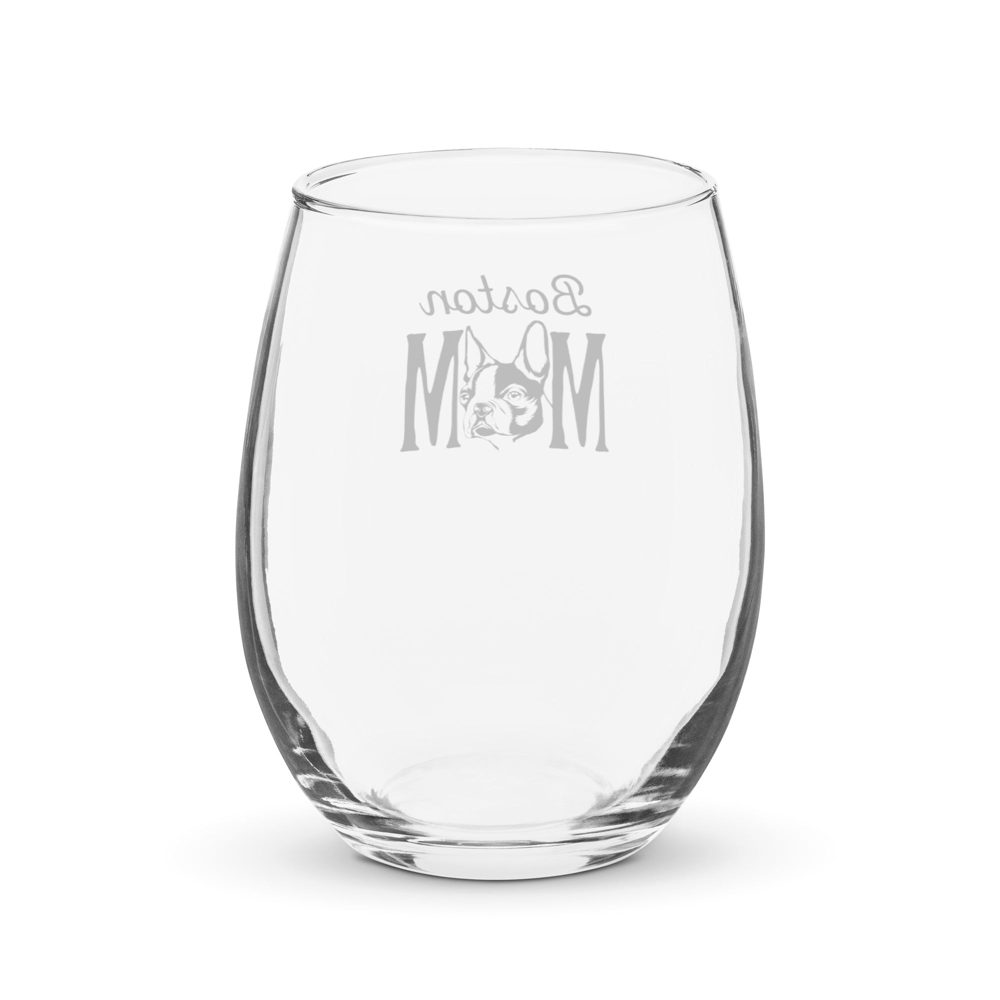 Boston Mom Stemless Wine Glass