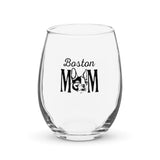 Boston Mom Stemless Wine Glass