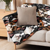 Boston Terrier Dogs Crowd Sherpa Blanket . 37″×57″