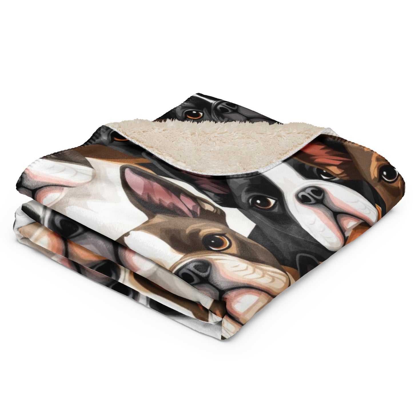 Boston Terrier Dogs Crowd Sherpa Blanket .