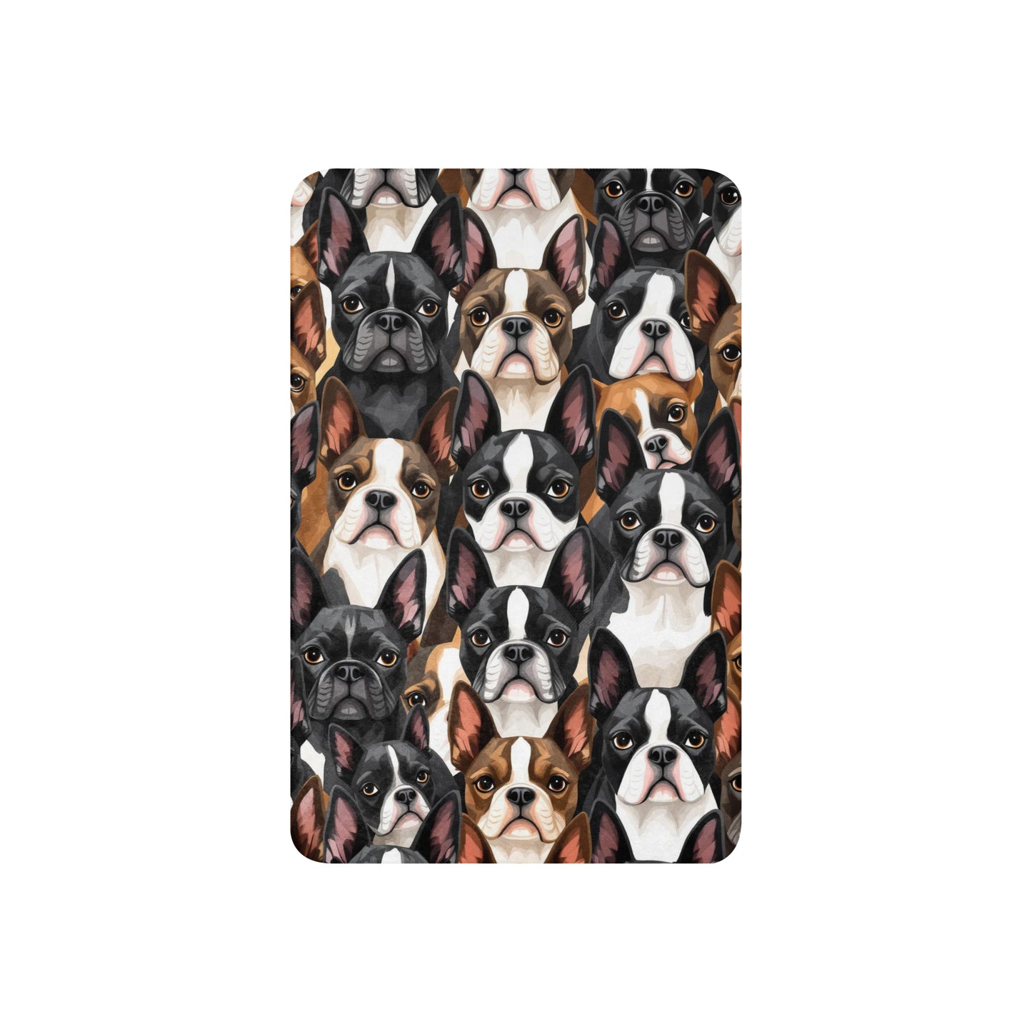 Boston Terrier Dogs Crowd Sherpa Blanket .