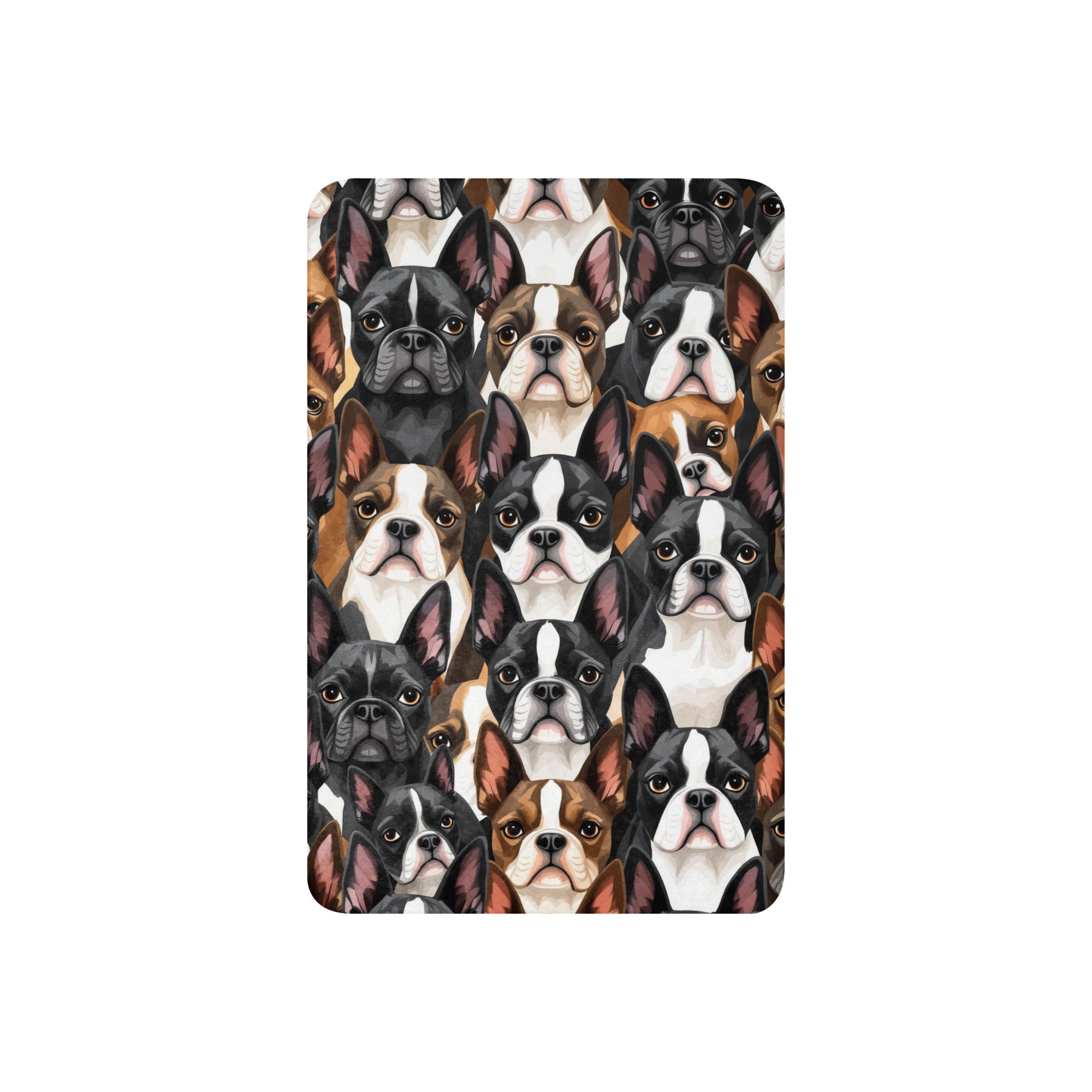 Boston Terrier Dogs Crowd Sherpa Blanket .
