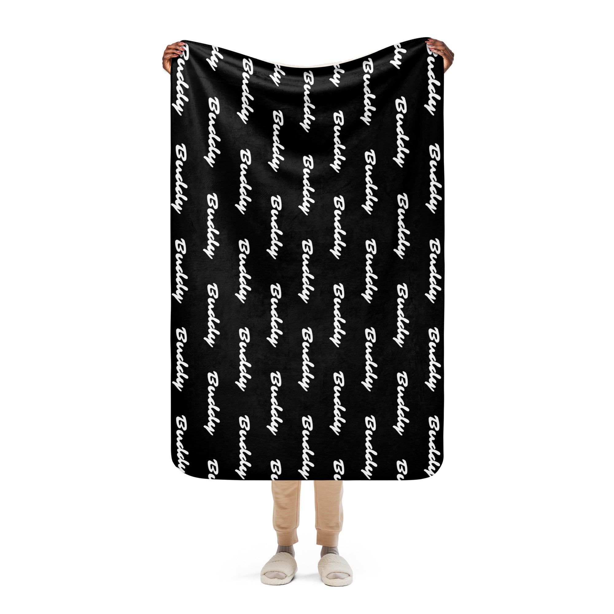 Personalized Dog Name Sherpa Blanket .