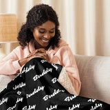 Personalized Dog Name Sherpa Blanket .