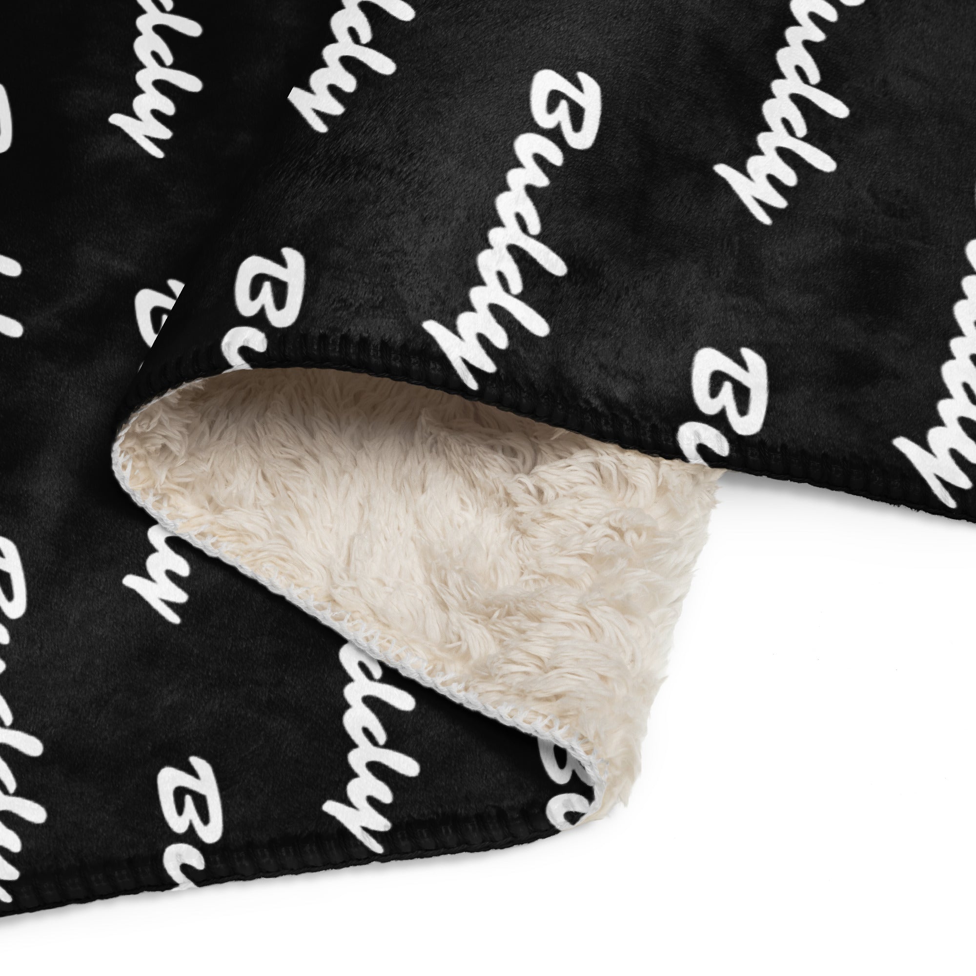 Personalized Dog Name Sherpa Blanket .