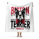 Boston Terrier World Sherpa Blanket