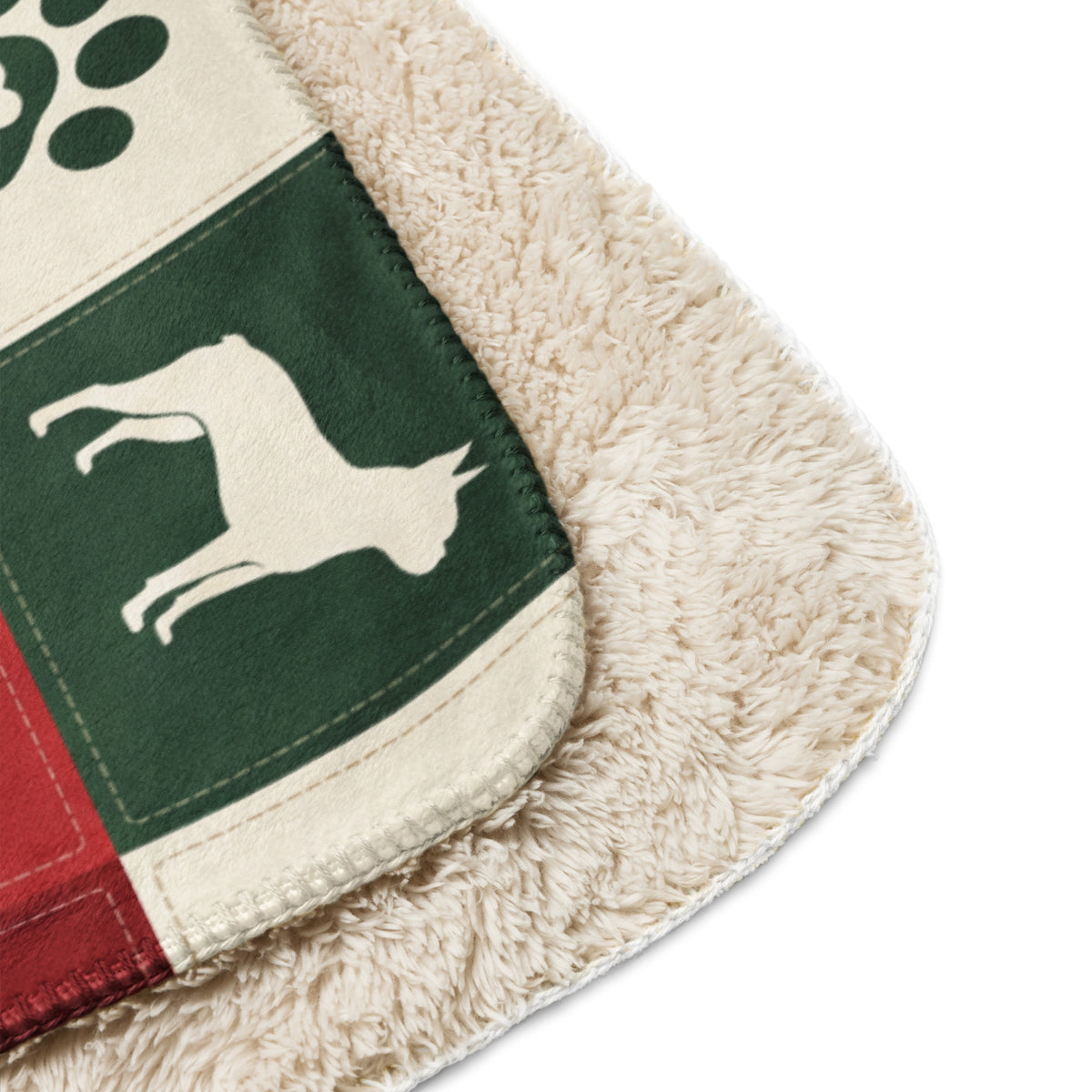 Boston Terrier Christmas Patchwork Sherpa Blanket