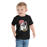 Hockey Boston Terrier Toddler T-Shirt - Play Hard Bark Harder