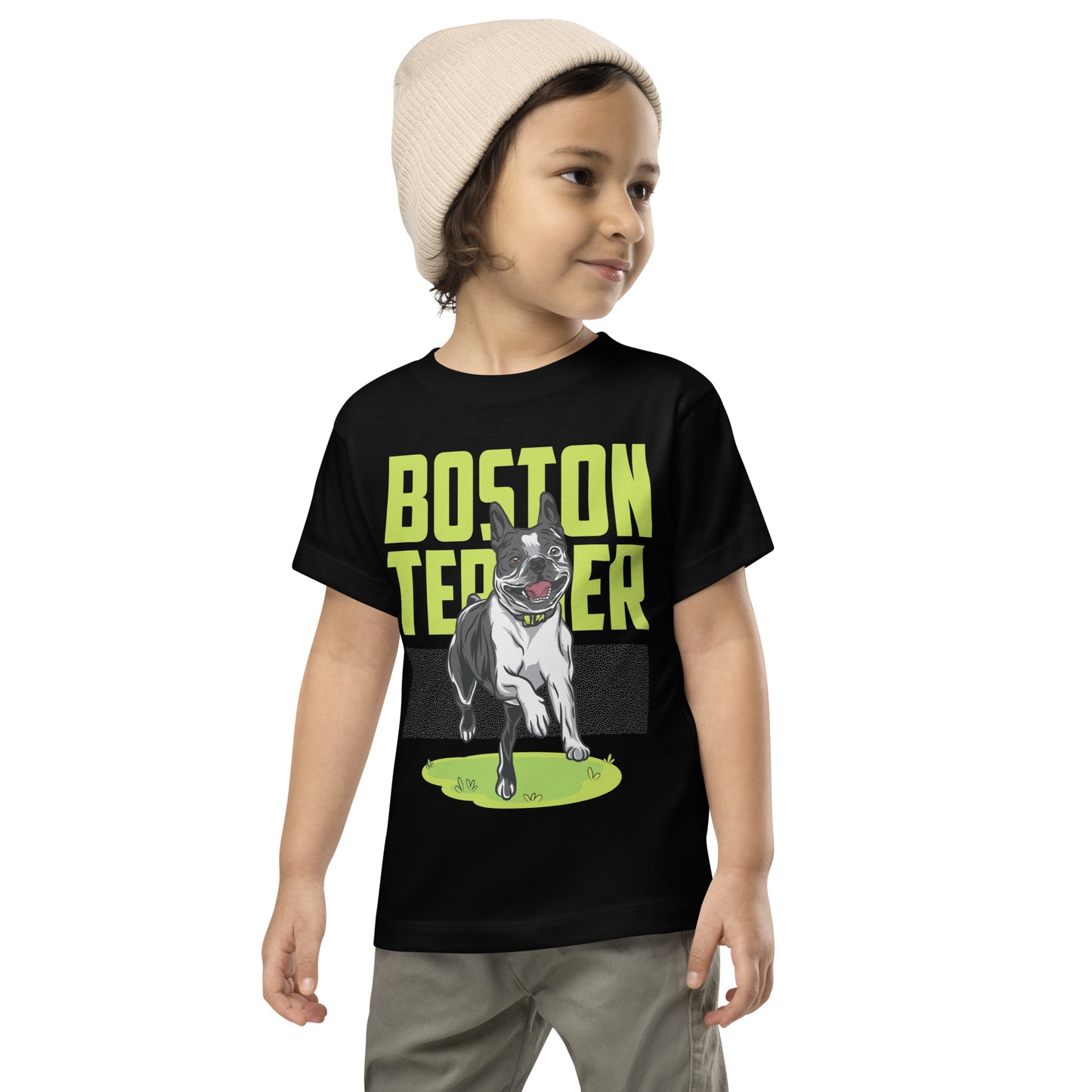 Happy Boston Terrier Toddler T-Shirt