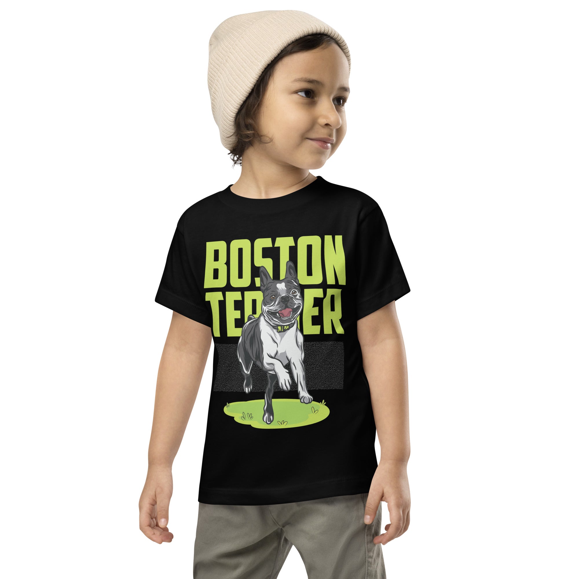 Happy Boston Terrier Toddler T-Shirt