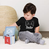 Big Ears With Boston Terrier Name - Personalized Toddler Short Sleeve Tee .