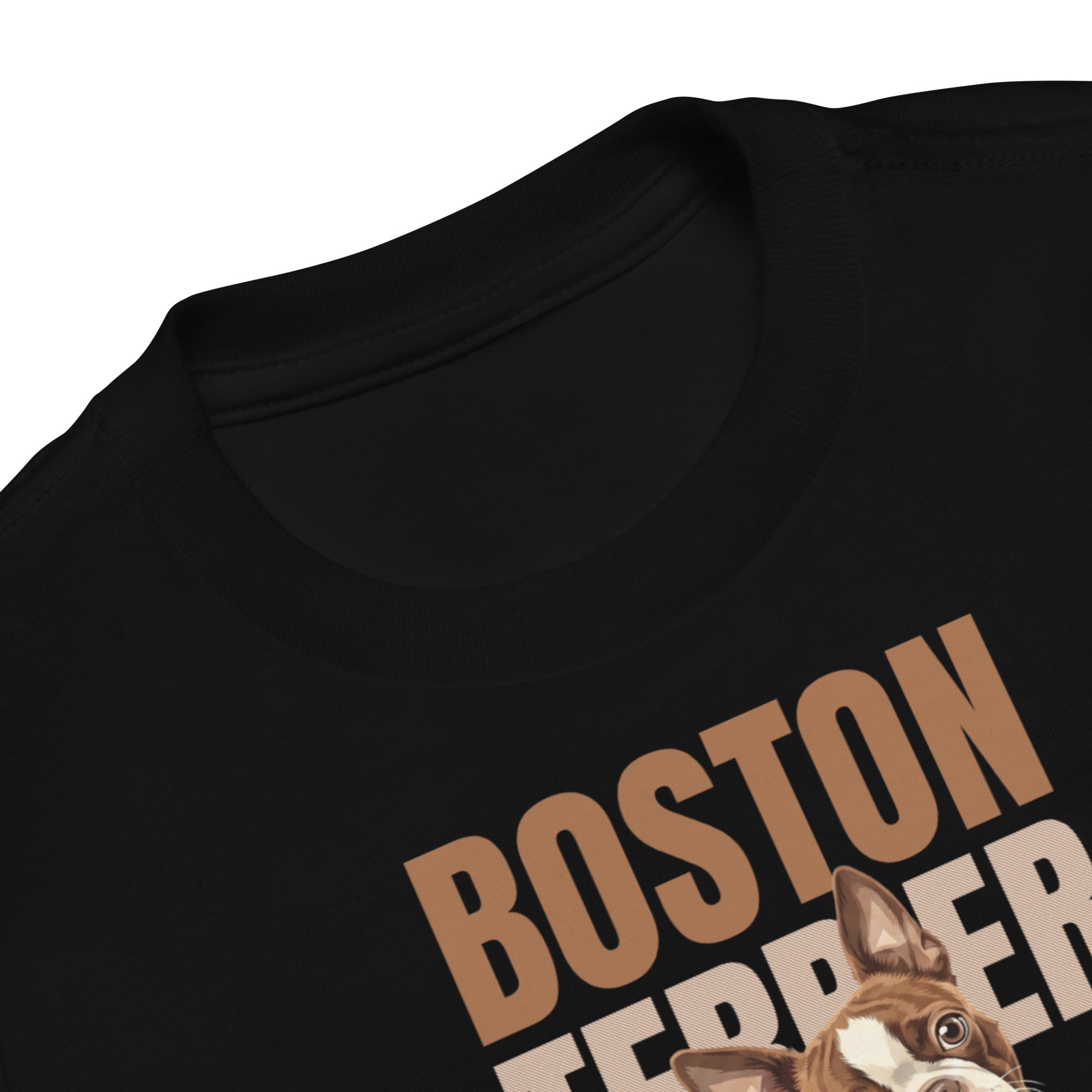 Brown Boston Terrier Dog Toddler Short Sleeve Tee .