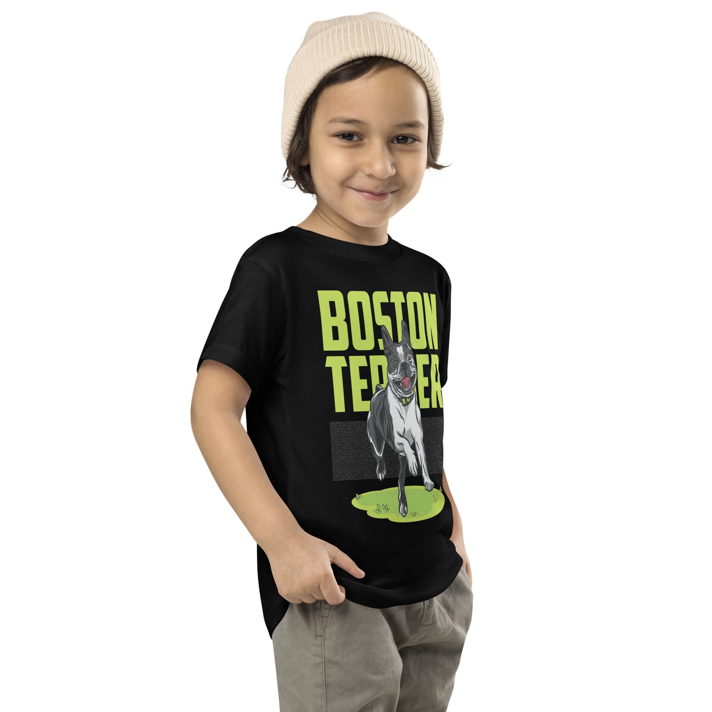 Happy Boston Terrier Toddler T-Shirt
