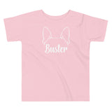 Big Ears With Boston Terrier Name - Personalized Toddler Short Sleeve Tee . Pink