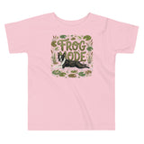Frog Mode Boston Terrier Dog Frog Legs Toddler Short Sleeve Tee . Pink