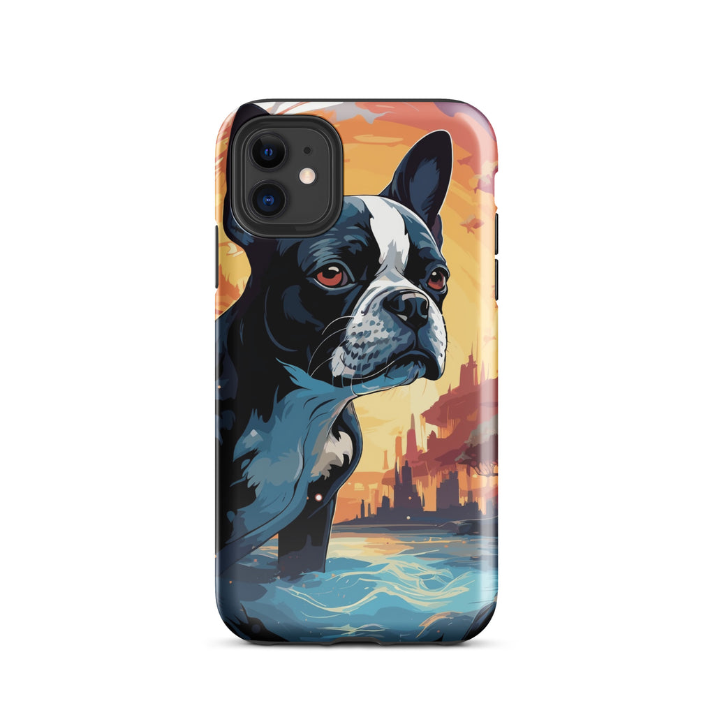 Artistic Representation Of A Boston Terrier In A Surreal Place Tough Case for iPhone