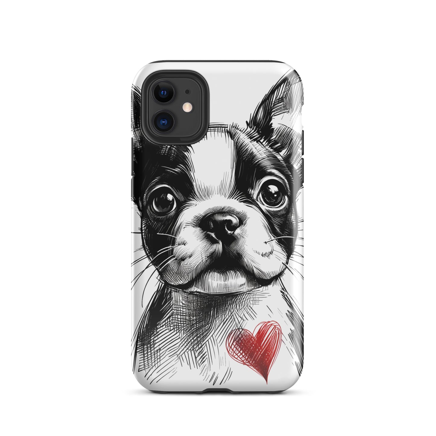 Boston Terrier Heart Tough Case For iPhone