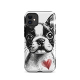 Boston Terrier Heart Tough Case For iPhone