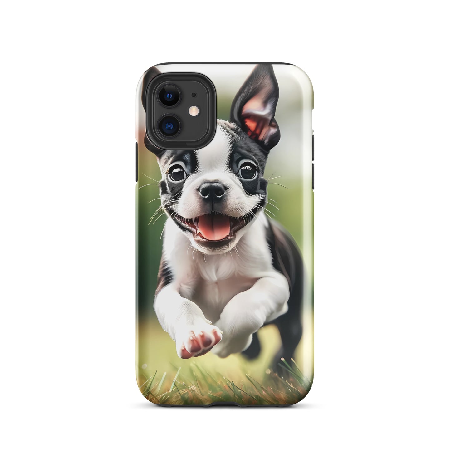 Playful Boston Terrier Puppy Tough Case for iPhone