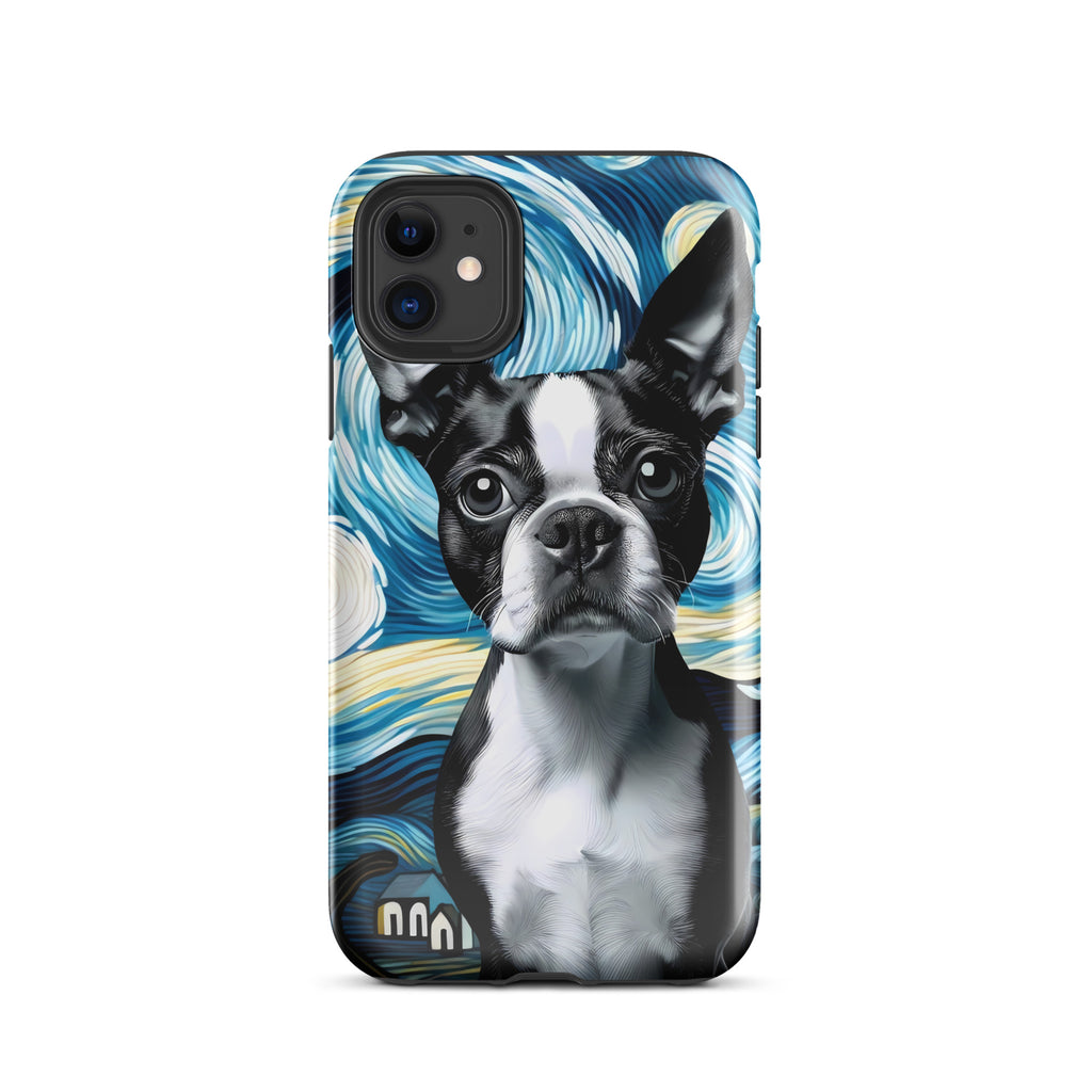 Starry Night - Boston Terrier Dog Tough Case for iPhone