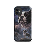 Storm Guardian – Majestic Boston Terrier Night Art Tough Case for iPhone . Glossy iPhone 11