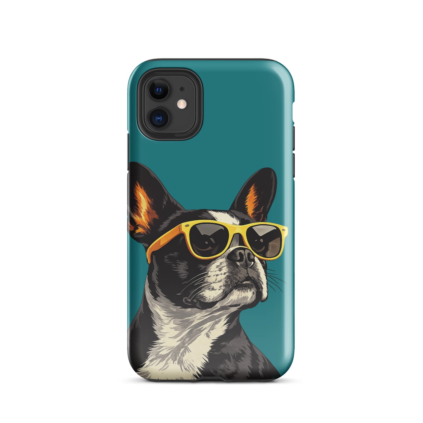Too Cool Boston Terrier Dog Tough Case for iPhone - Teal .