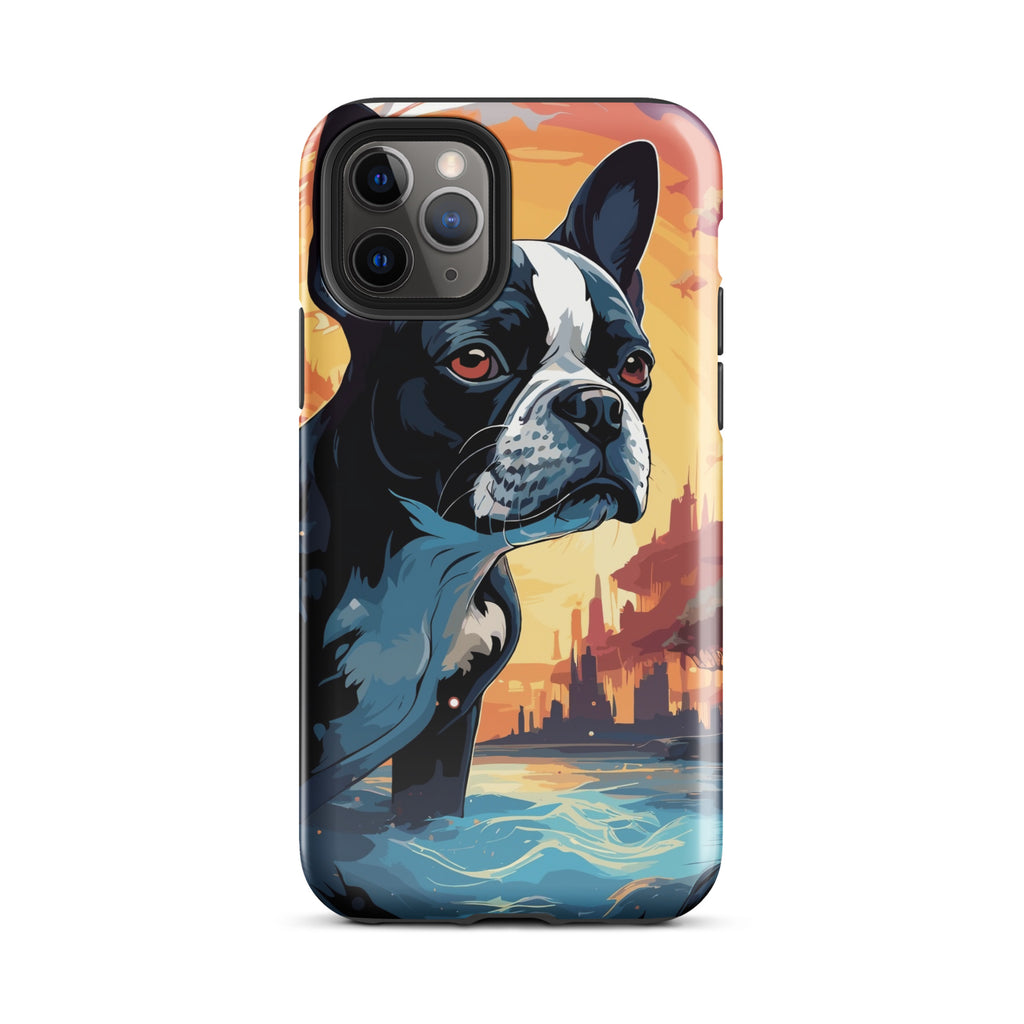 Artistic Representation Of A Boston Terrier In A Surreal Place Tough Case for iPhone