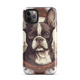 Vintage-Inspired Red Brown Boston Terrier Tough Case for iPhone . Glossy iPhone 11 Pro Max