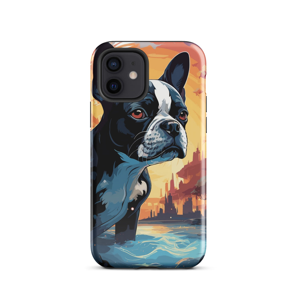 Artistic Representation Of A Boston Terrier In A Surreal Place Tough Case for iPhone