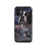 Storm Guardian – Majestic Boston Terrier Night Art Tough Case for iPhone . Glossy iPhone 12