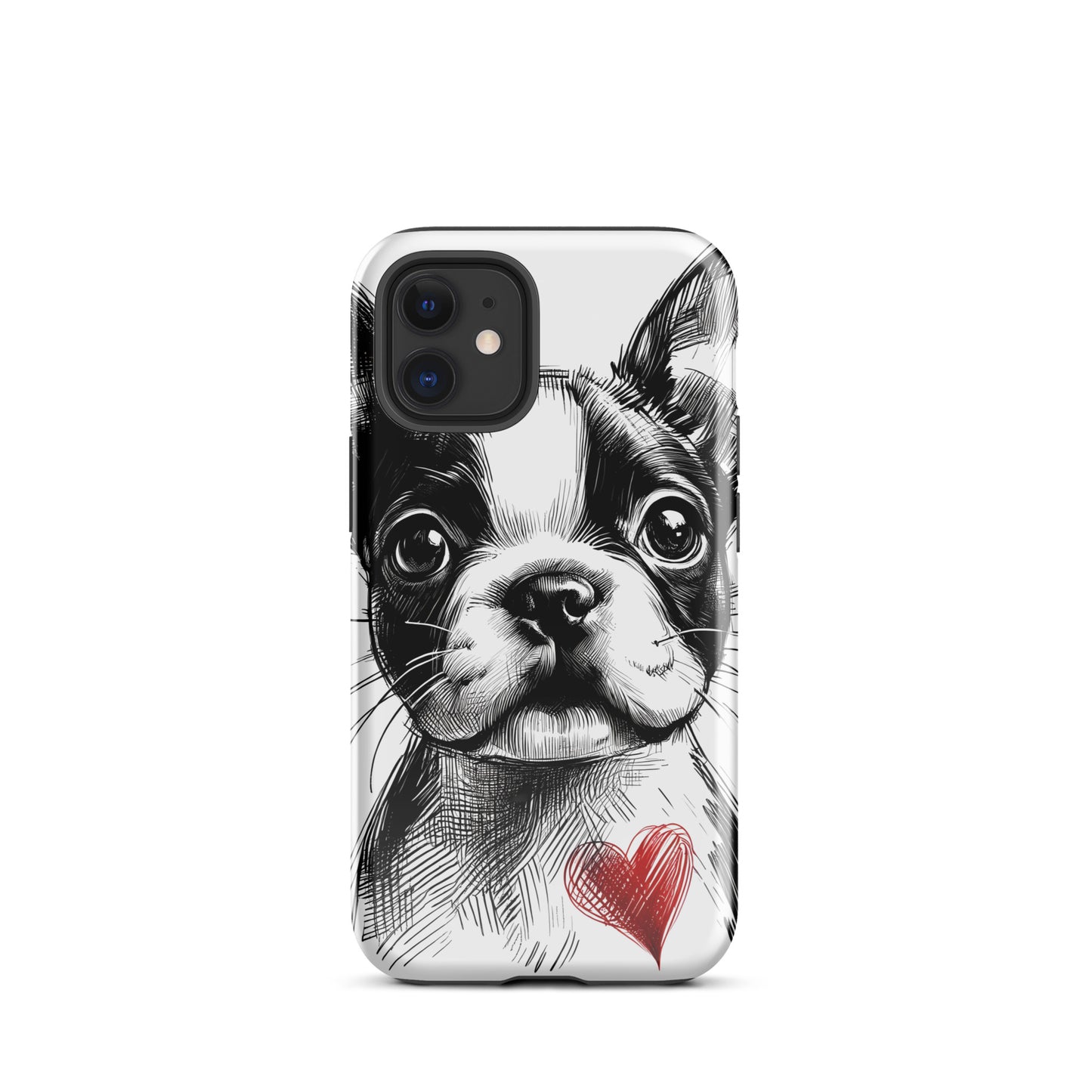 Boston Terrier Heart Tough Case For iPhone