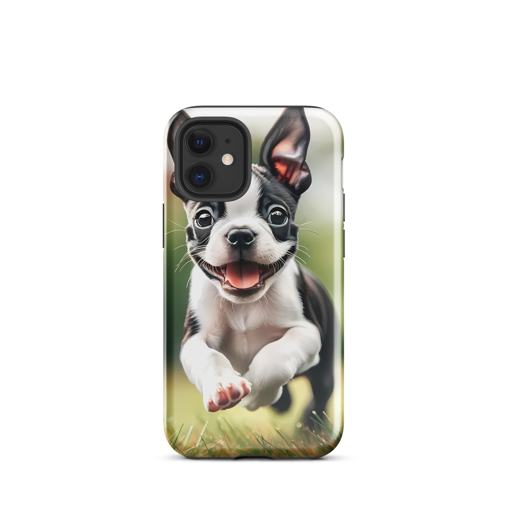 Playful Boston Terrier Puppy Tough Case for iPhone
