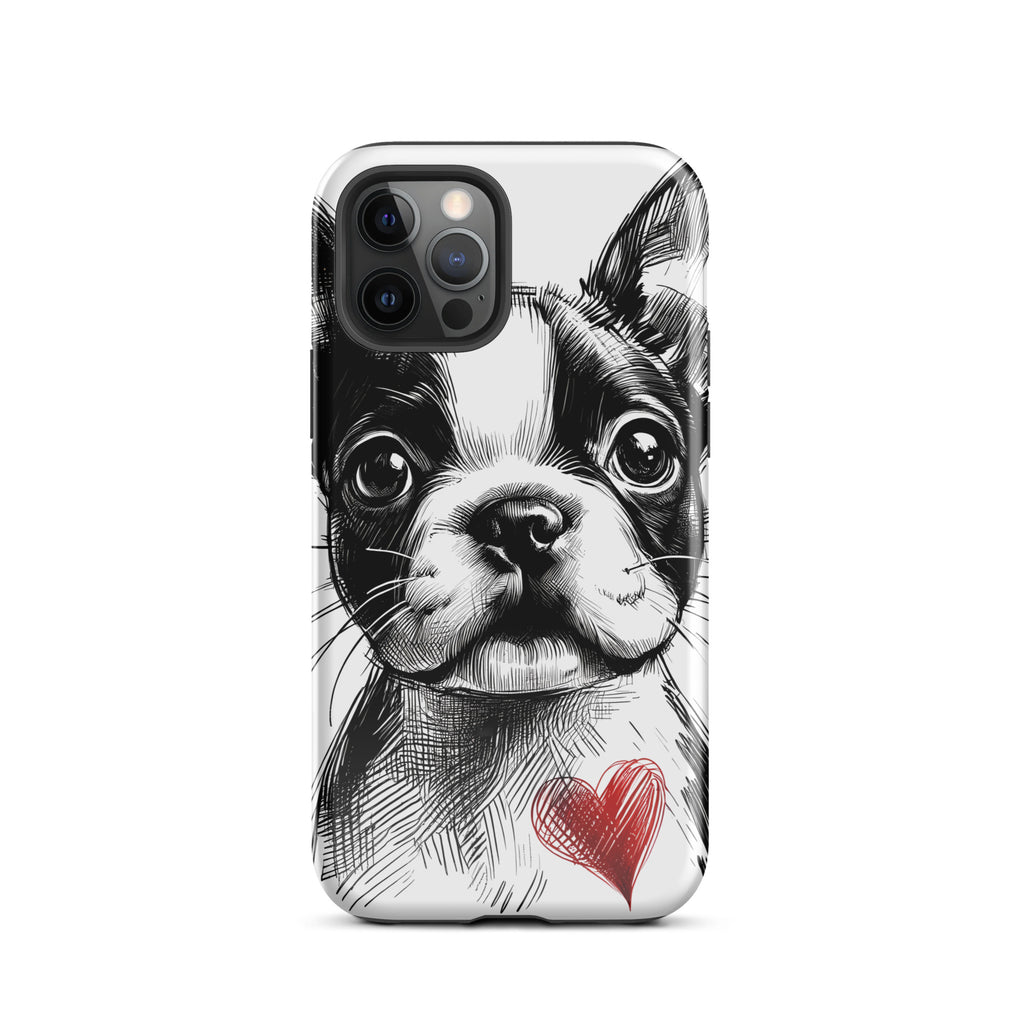 Boston Terrier Heart Tough Case For iPhone