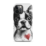 Boston Terrier Heart Tough Case For iPhone