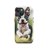 Playful Boston Terrier Puppy Tough Case for iPhone