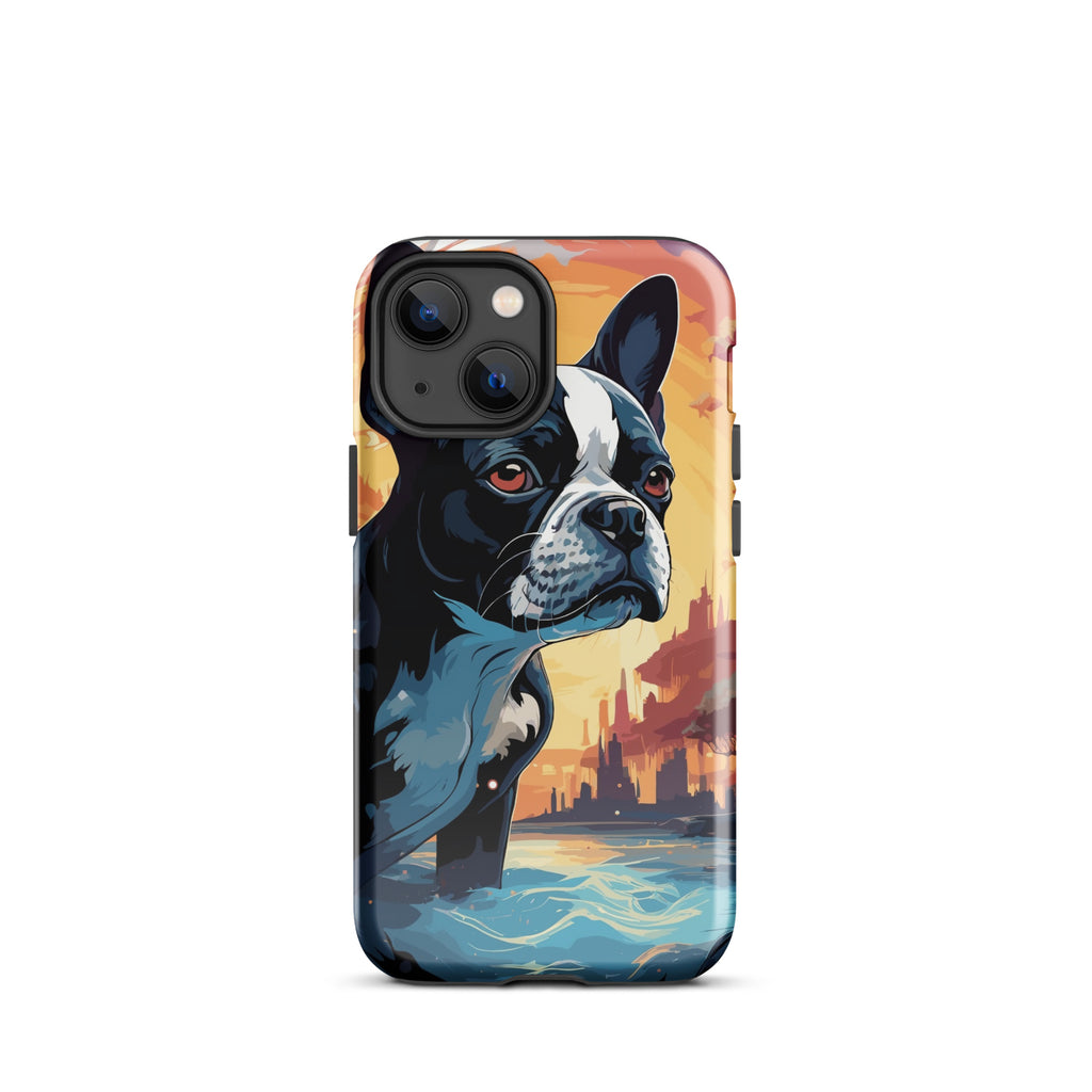 Artistic Representation Of A Boston Terrier In A Surreal Place Tough Case for iPhone