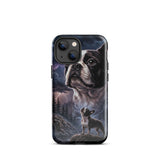 Storm Guardian – Majestic Boston Terrier Night Art Tough Case for iPhone . Glossy iPhone 13 mini
