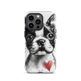 Boston Terrier Heart Tough Case For iPhone