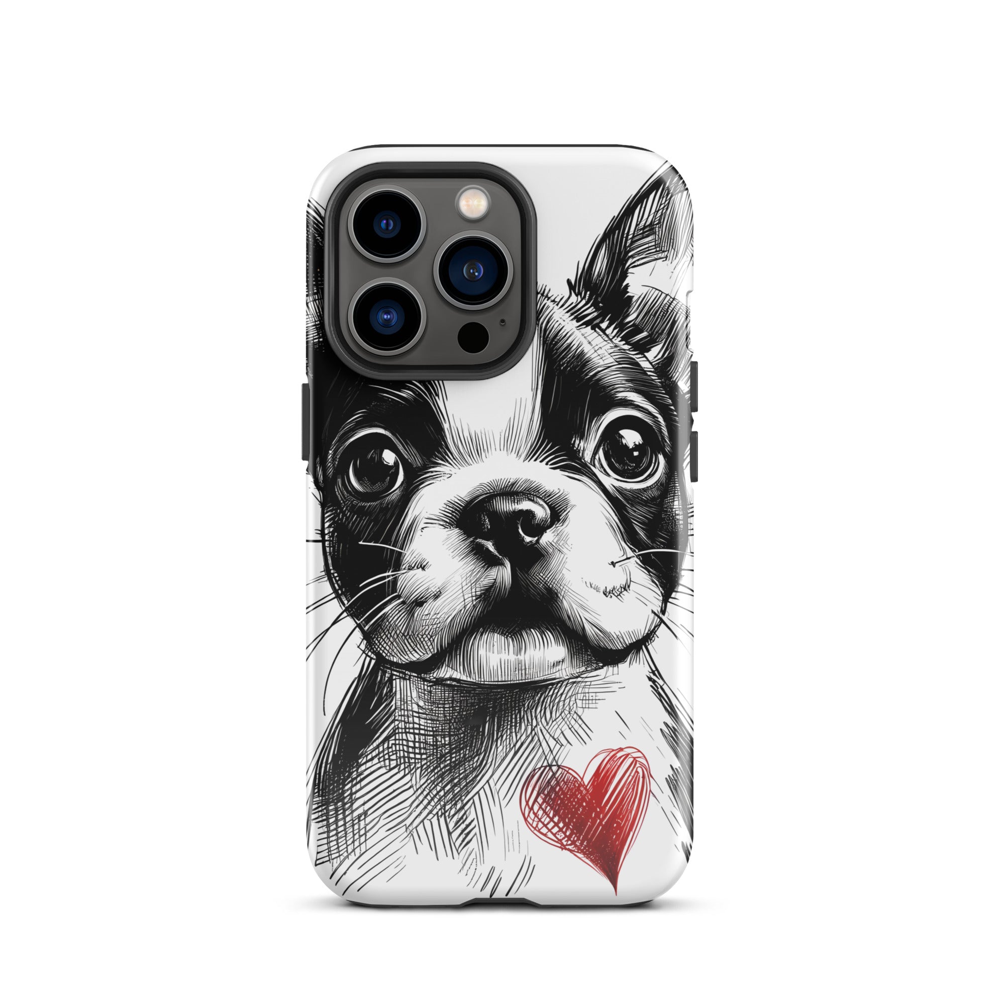 Boston Terrier Heart Tough Case For iPhone