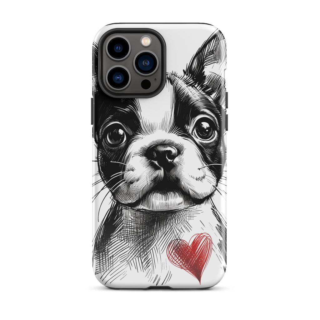 Boston Terrier Heart Tough Case For iPhone