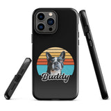 Custom Dog Sunset Vintage Retro Style Tough Case for iPhone . Glossy iPhone 13 Pro Max
