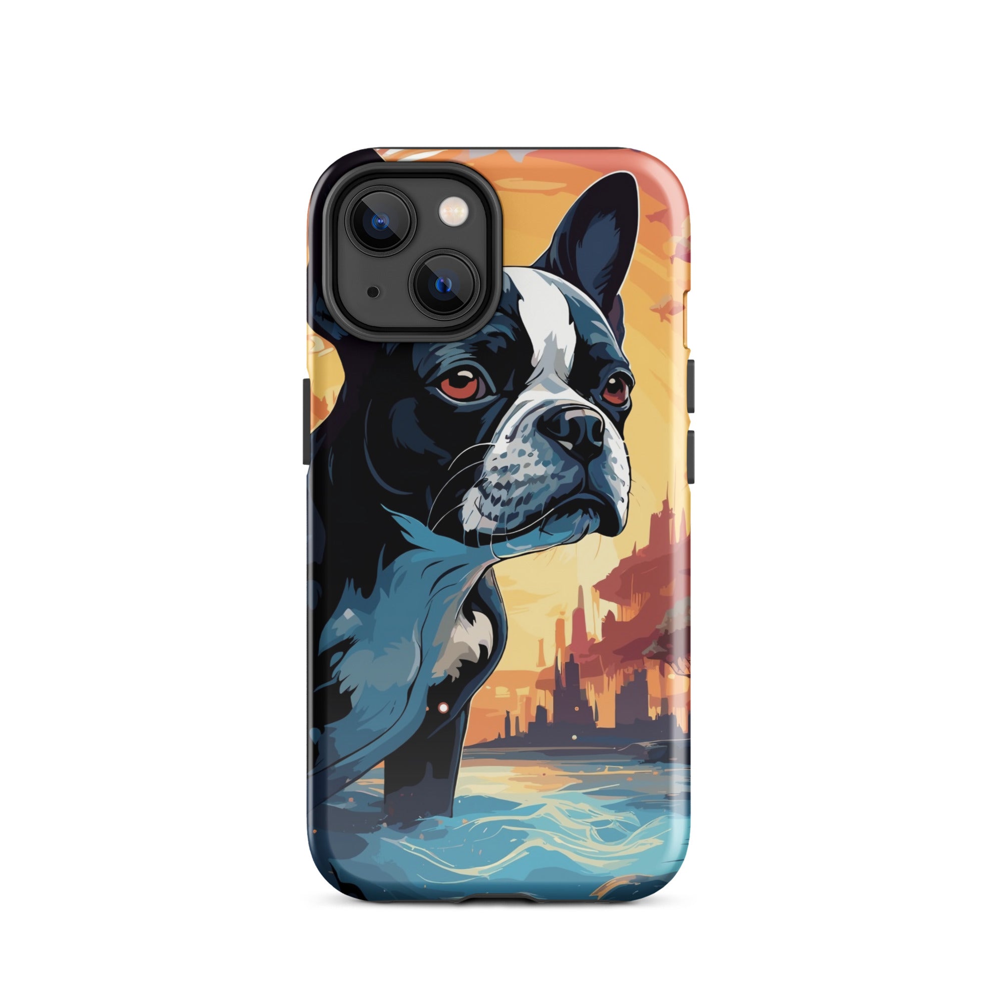 Artistic Representation Of A Boston Terrier In A Surreal Place Tough Case for iPhone