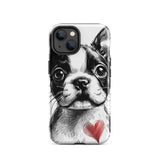 Boston Terrier Heart Tough Case For iPhone