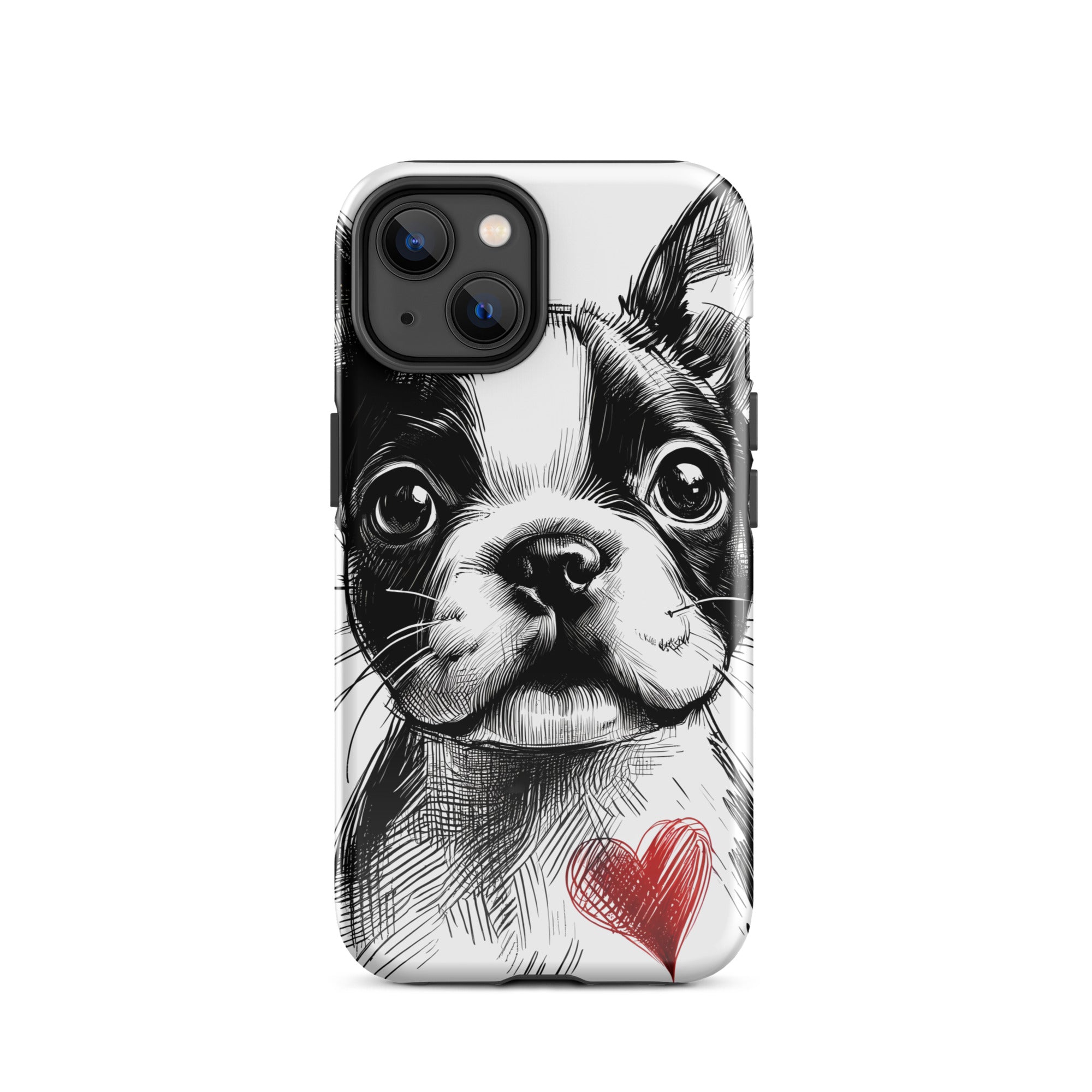 Boston Terrier Heart Tough Case For iPhone