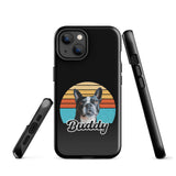Custom Dog Sunset Vintage Retro Style Tough Case for iPhone . Glossy iPhone 14
