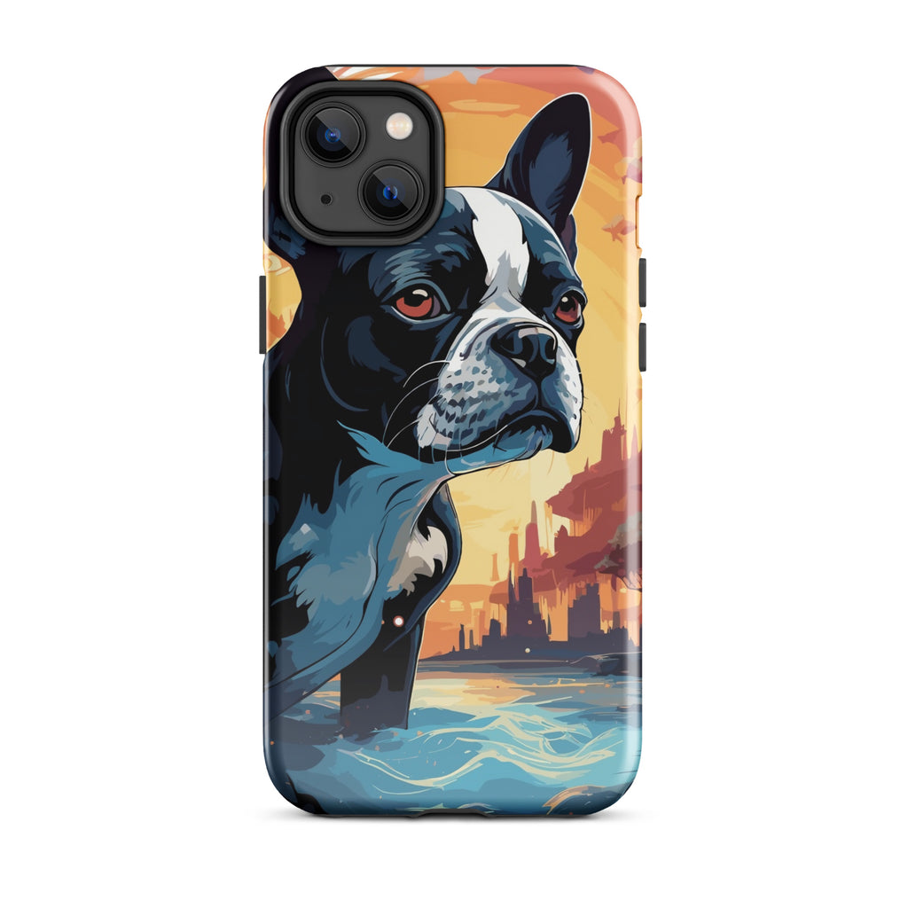 Artistic Representation Of A Boston Terrier In A Surreal Place Tough Case for iPhone