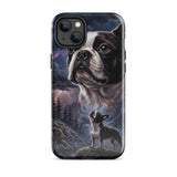 Storm Guardian – Majestic Boston Terrier Night Art Tough Case for iPhone . Glossy iPhone 14 Plus