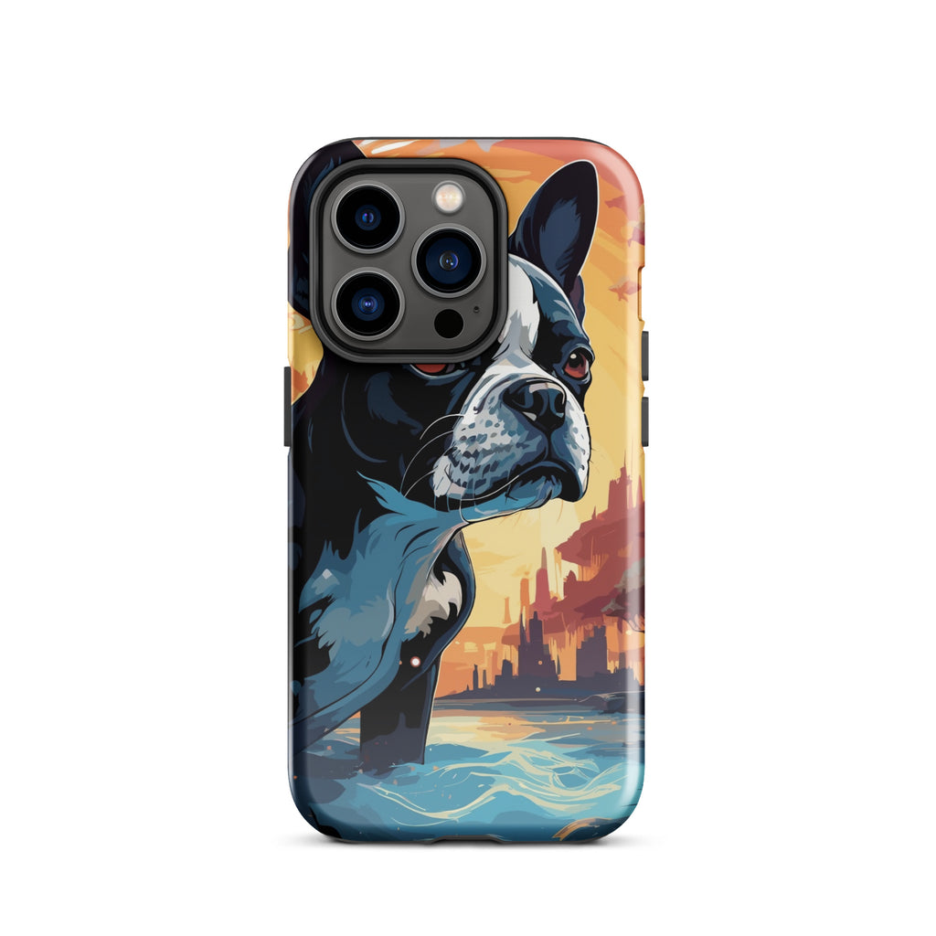 Artistic Representation Of A Boston Terrier In A Surreal Place Tough Case for iPhone